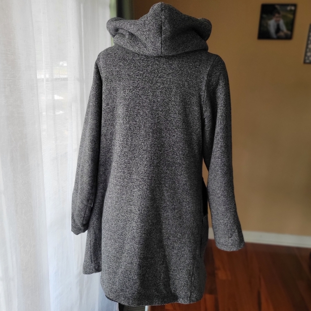 Glow and Grow Sherpa Charcoal Women's Cowl Neck Jacket Maternity Size Small - Picture 7 of 12